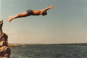 Benteng: Cliff Diving Newport, RI July 1981